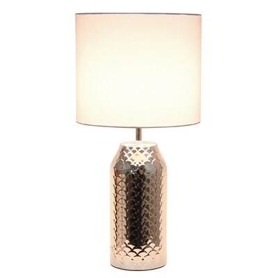 Simple Designs Whimsical Wave 23.75 LED Table Lamp, Chrome Base/White Shade (LT2124-CHR)