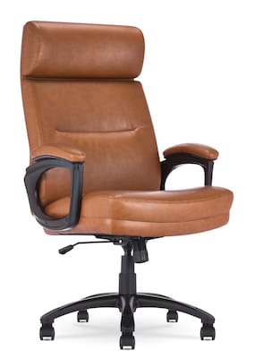 Serta Comfort Big & Tall Ergonomic Bonded Leather Swivel Executive Chair, Cognac (CHR10131D)