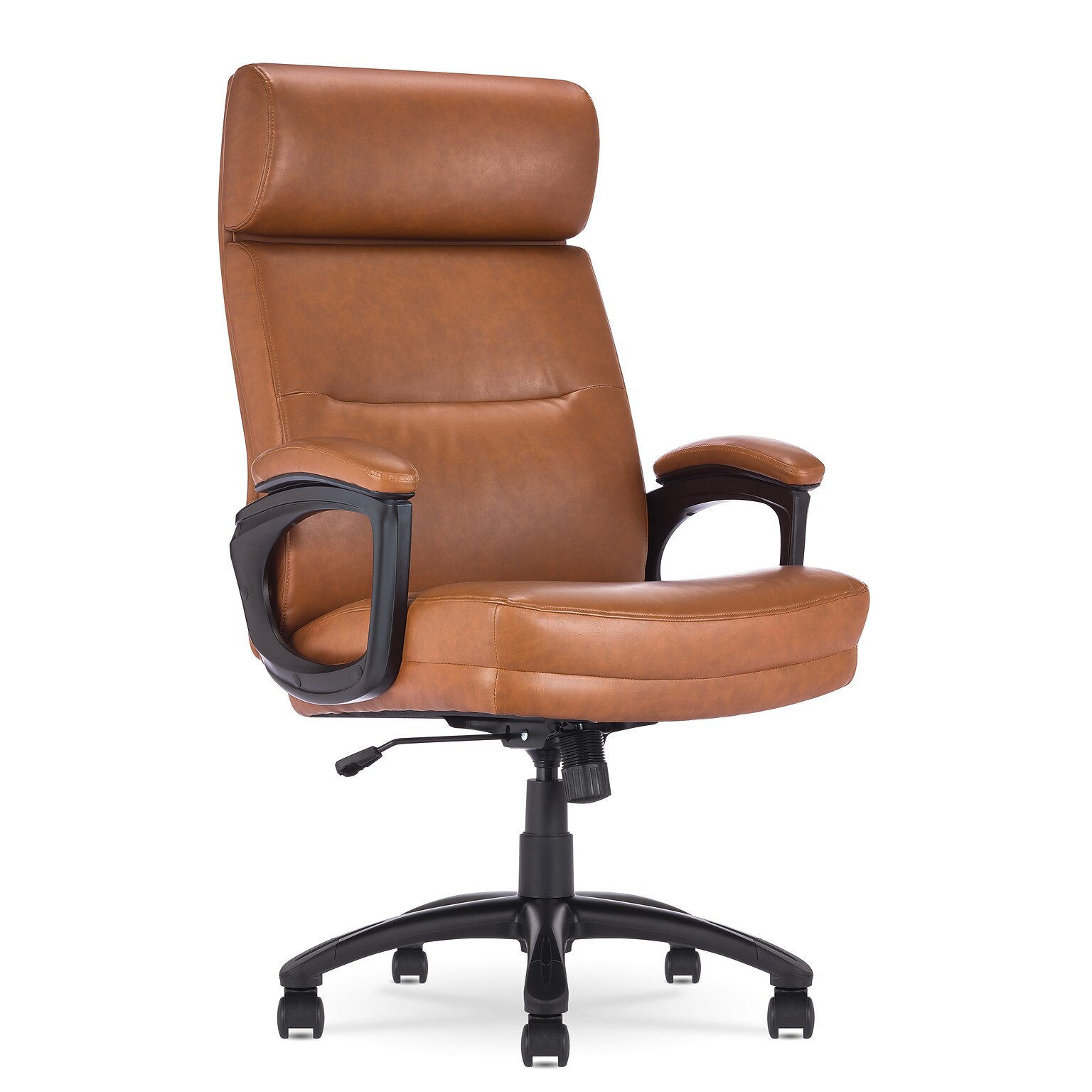 Serta Comfort Big & Tall Ergonomic Bonded Leather Swivel Executive Chair, Cognac (CHR10131D)