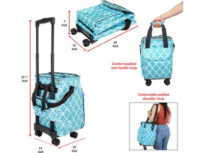 Smart Cart Moroccan Tile Ultracompact Cooler, Blue/White (01-872)