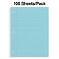 Staples Wide Ruled Filler Paper, 8" x 10.5", Assorted Colors, 100 Sheets/Pack (TR41637)