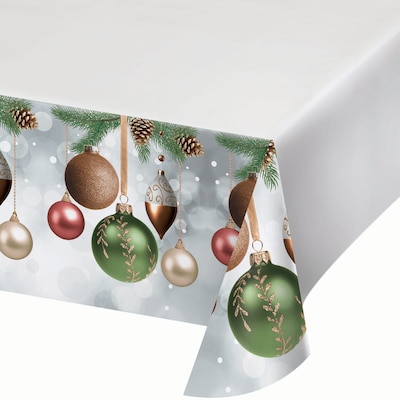 Creative Converting Dazzling Ornaments Christmas Paper Tablecloths, 3/Pack (DTC371870TC)