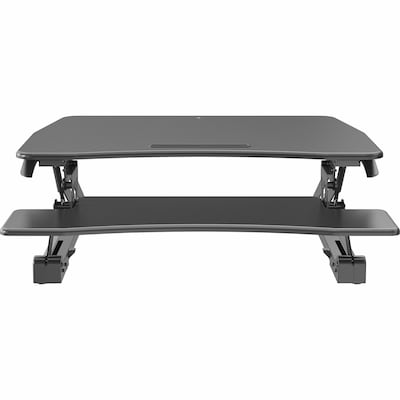 Lorell Active Office Adjustable Gas Lift Monitor Riser Stand, Up to 47" Monitor, Black (LLR99553)