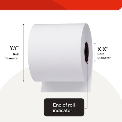 Staples Adding Machine, Register, and Calculator Rolls 2 1/4" x 130' 1-Ply, 12/Pack