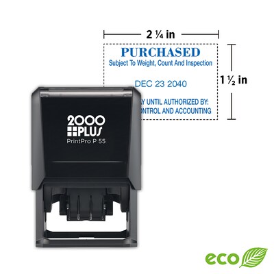 Custom 2000 Plus® PrintPro™ Self-Inking Economy Dater 55D, 2-1/4” x 1-1/2”