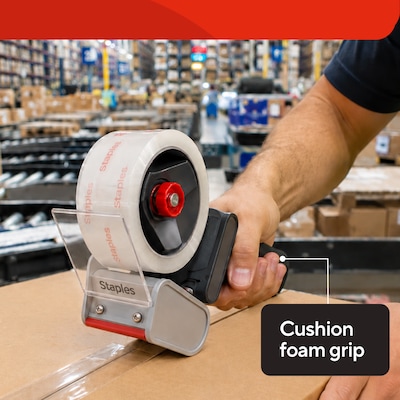 Staples Comfort Grip 3" Packing Tape Dispenser, Gray (ST56467)