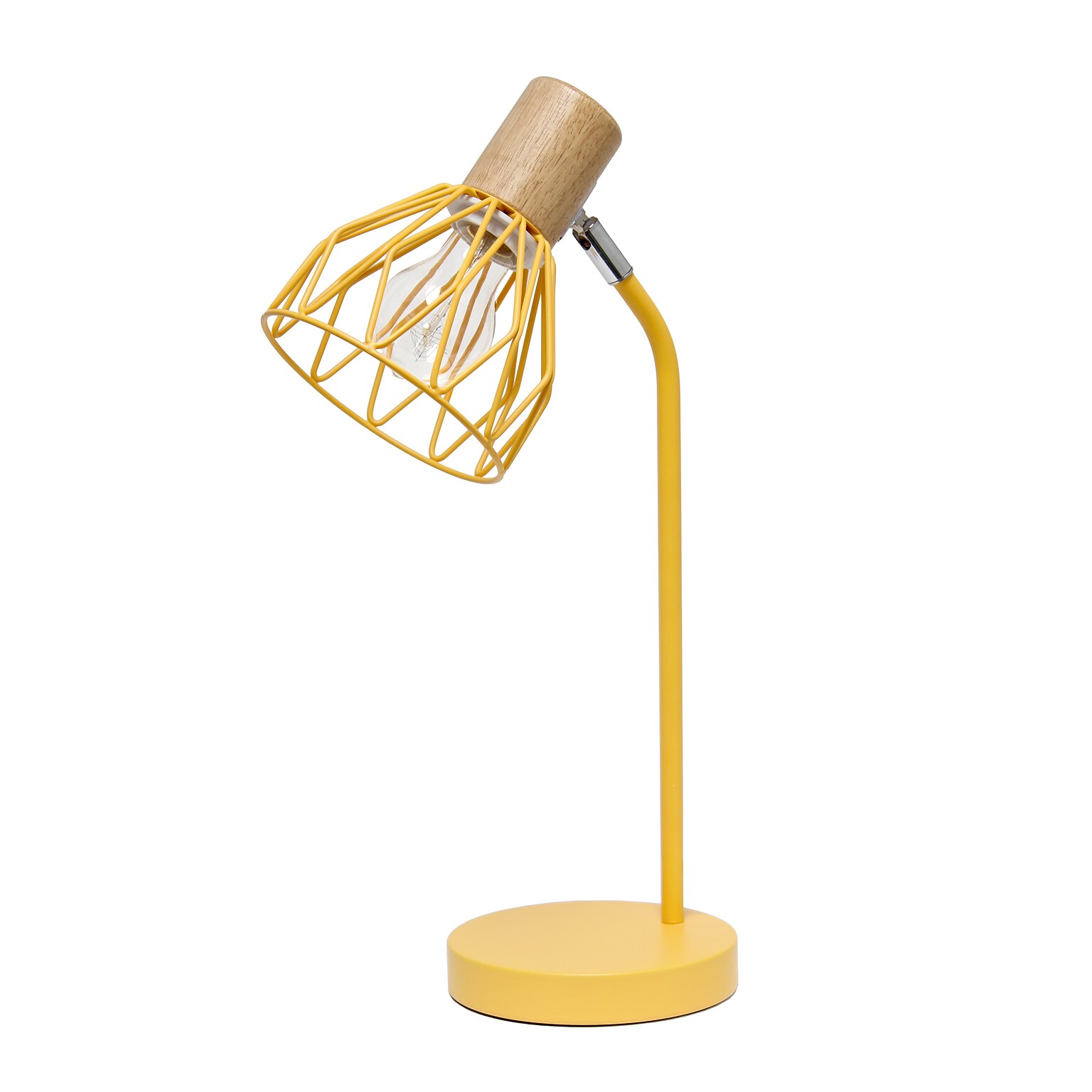 Simple Designs Farmhouse Fusion LED Desk Lamp, 18.19, Yellow Iron (LD2022-YLW)