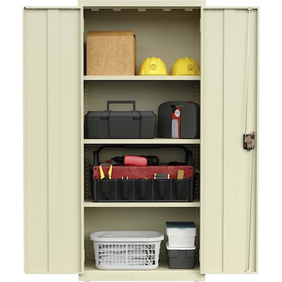 Lorell Fortress Steel Storage Cabinet with 4-Shelves, Putty (LLR69830PTY)