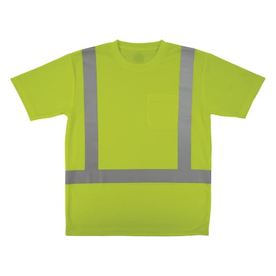 GloWear 8282 High Visibility Short Sleeve T-Shirt, ANSI Type R Class 2, Lime, 3XL (21837)