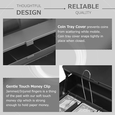 CARL Tiered Door Level Cash Box, Black (CB-2011)
