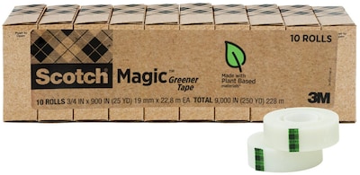 Scotch Magic Greener Invisible Tape Refill, 3/4 x 25 yds., 10 Rolls/Pack (812-10P)