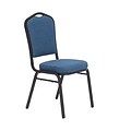 NPS 9300 Series Deluxe Fabric Upholstered Stack Chair, Natural Blue/Black Sandtex, 80 Pack (9374-BT/80)