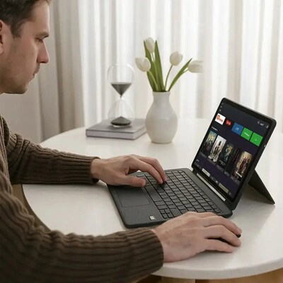 SaharaCase ProTouch Slim Keyboard Case with Trackpad for Galaxy Tab S10 Lite (2025) & Galaxy Tab S10 FE, Black (TB00466)