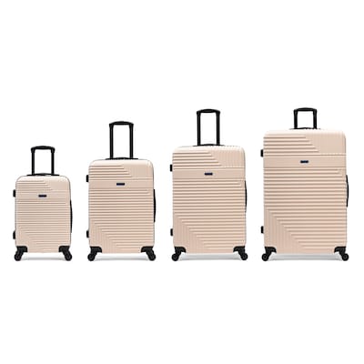 InUSA Resilience 4-Piece Hardside Spinner Luggage Set, TSA Checkpoint Friendly, Sand (IURESSMLXL-SAN)