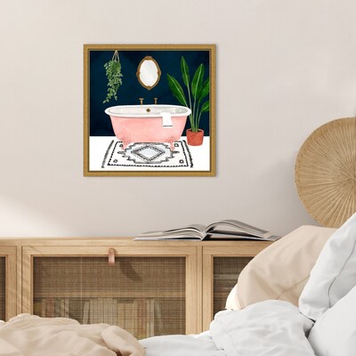 Amanti Art Boho Bath II by Victoria Borges Framed Canvas Wall Art Print, 16 x 16 (A42675040729)
