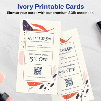 Avery Integrated Cards, 6 x 11, Matte Ivory, 50/Box (95280)