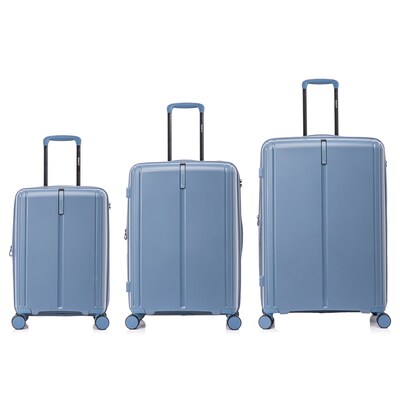 DUKAP Airley 3-Piece Hardside Spinner Luggage Set, TSA Checkpoint Friendly, Blue (DKAIRSML-BLU)