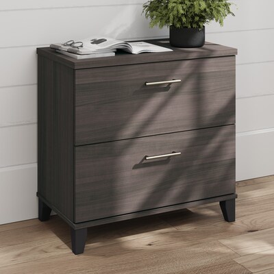 Bush Furniture Somerset 2-Drawer Lateral File Cabinet, 29" x 30", Letter/Legal, Storm Gray (WC81580)