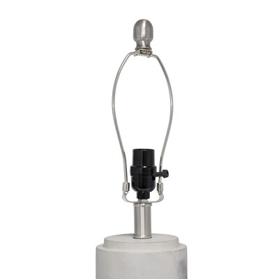 Lalia Home Marbleized Table Lamp with Fabric Shade, White (LHT-5012-WH)