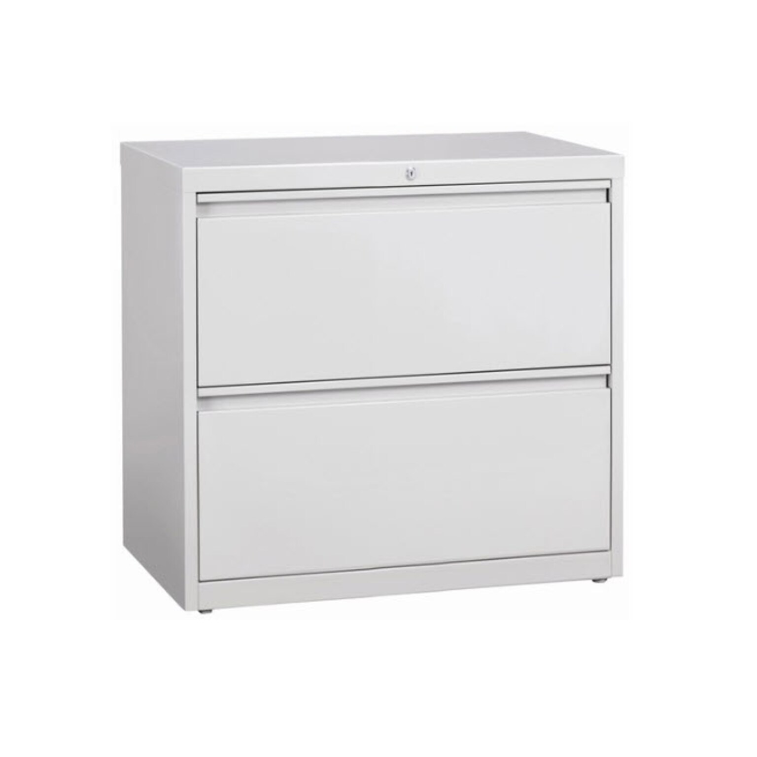 Lorell Fortress Series 2-Drawer Lateral File Cabinet, 36W x 18.6D x 28.1H, Legal/Letter, Light Gray (LLR60448)
