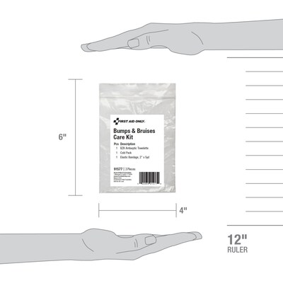 First Aid Only Bumps and Bruises Care Kit, 3 Pieces, 25 Packs/Carton (91577)