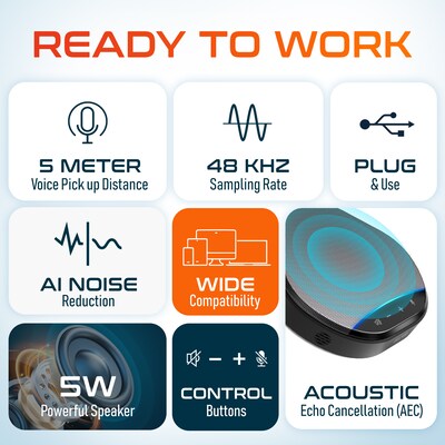 Delton C3900 Noise-Reducing USB Conference Speaker Speakerphone, Black (DSC3900-U)