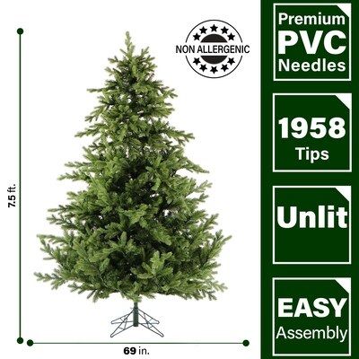 Fraser Hill Farm 7.5 Woodside Pine Artificial Christmas Tree (FFWS075-0GR)