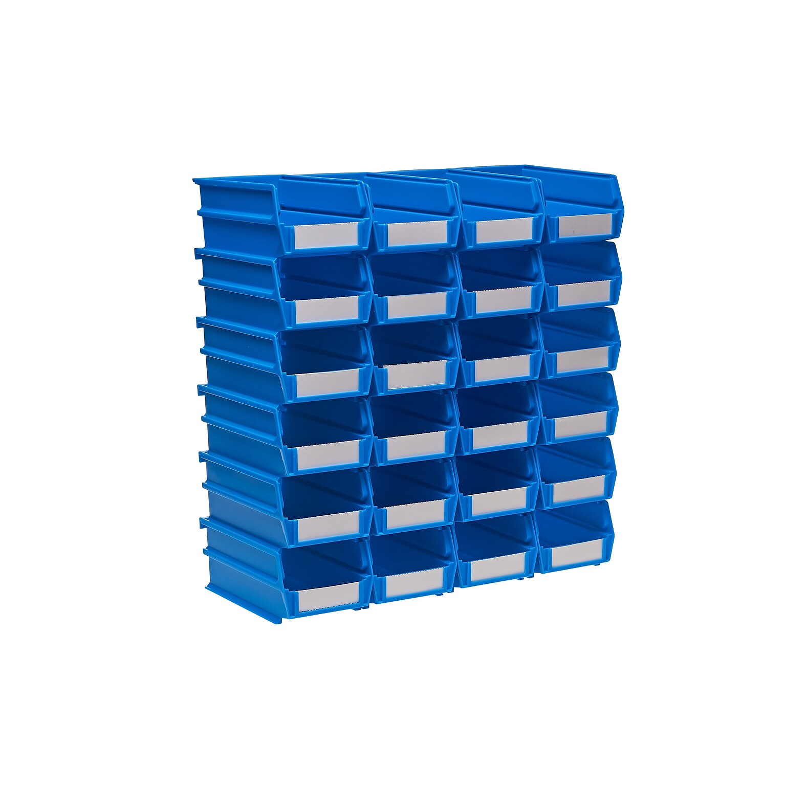 Triton Products LocBin Stackable Storage Bin, 3 x 4.12x 7.37, Blue, 24/Pack (3-220B)