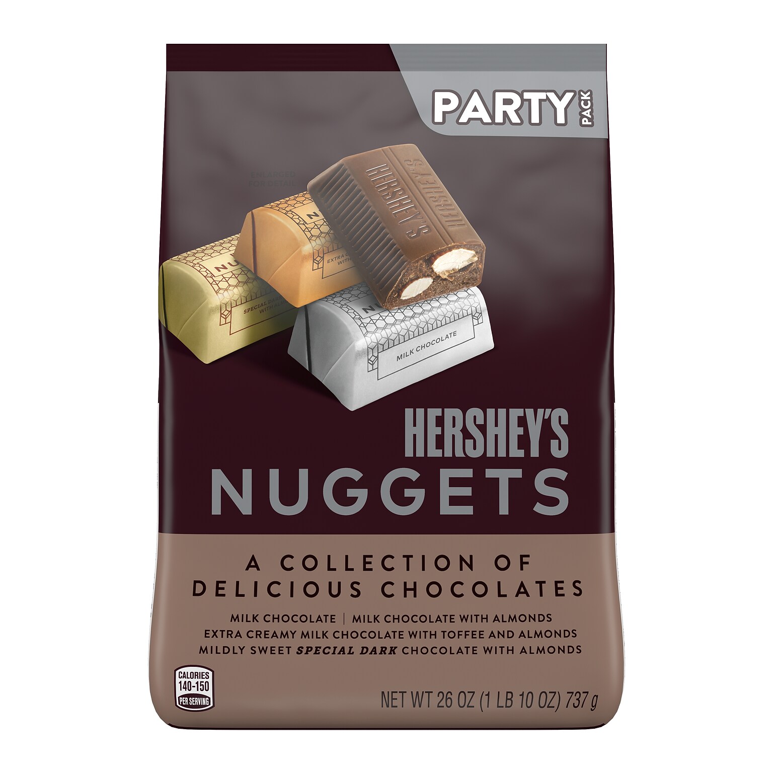 Hersheys Nuggets Assorted Chocolate Candy Bar Party Pack, 26 oz. (HEC01878)