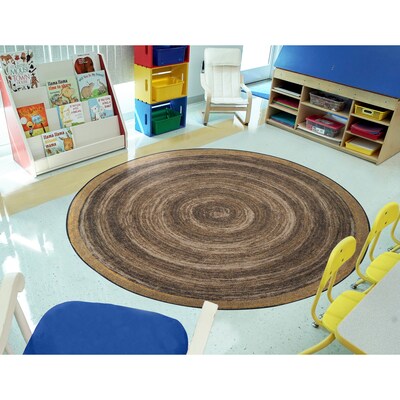 Joy Carpets Feeling Natural Nylon 7'7" Round Machine Tufted Rug, Walnut (1972E-02)