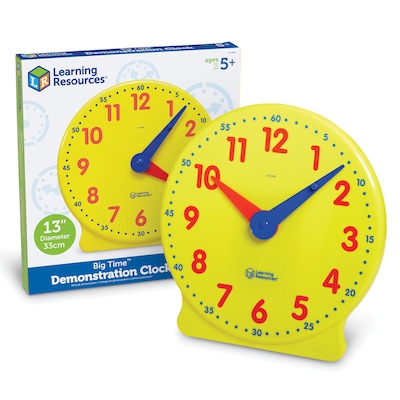 Learning Resources Big Time Learning Clock, 12-Hour Demonstration Clock, Multicolored (LER2094)