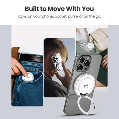 MyBat 360° Wireless Charger Ring Grip Stand 15W Fast Charging, Stand and Grip