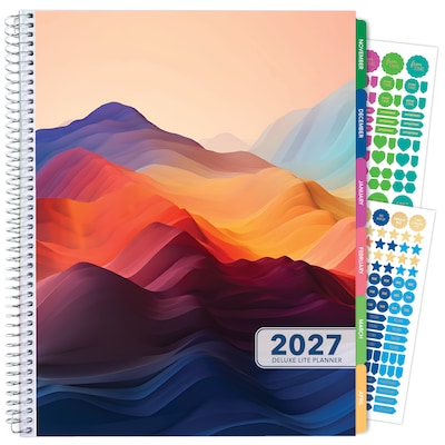 2027 Excello Brands Mountain Majesty 8.5 x 11 Weekly & Monthly Planner, Paperboard Cover (NRY27-DL-74)