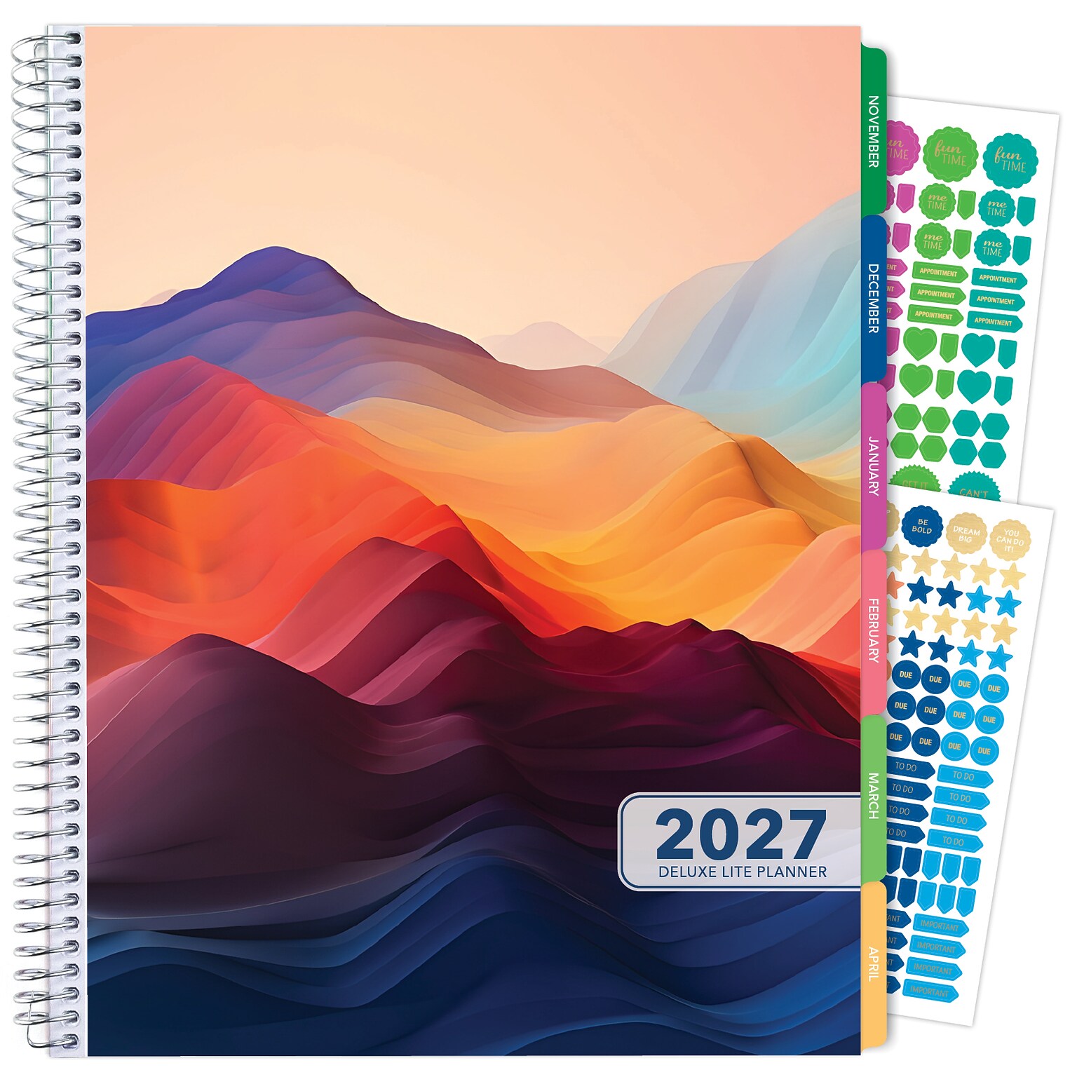2027 Excello Brands Mountain Majesty 8.5 x 11 Weekly & Monthly Planner, Paperboard Cover (NRY27-DL-74)