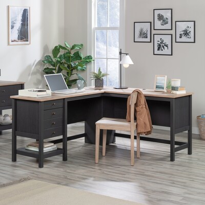 Sauder Cottage Road 65W L-Shaped Desk, Raven Oak (431264)