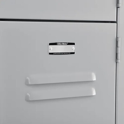 Global Industrial Infinity 3-Tier 9-Door Locker, 36"W x 15"D x 78"H, Gray (493424GY)