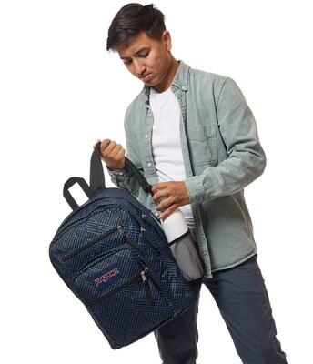 JanSport Big Student Laptop Compatible Backpack, Large, Blue Stripes (JS0A47JKA0E)