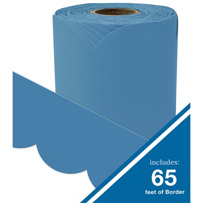 Carson Dellosa Education Rolled Scalloped Bulletin Board Border, 3" x 65', Ocean Blue, 3/Bundle (CD-108534-3)