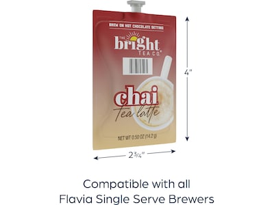 Bright Tea Chai Tea Latte, Flavia Freshpacks, 36/Carton (48142)
