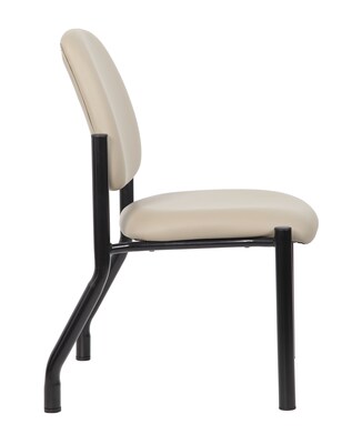 Boss Office Products Armless Bariatric Vinyl Guest Chair, 300 lb. Capacity, Beige (B9595AM-BG)