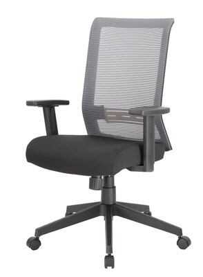Boss Office Products Ergonomic Mesh Swivel Task Chair, Black/Grey (B6566GY-BK)