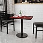 Flash Furniture 24''x30'' Rectangular Laminate Table Top, Mahogany w/18'' Round Table-Height Base