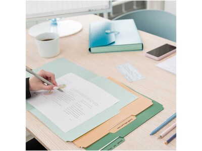 U Brands U-Eco File Folder, 1/3-Cut Tab, Letter Size, Assorted Colors, 24/Pack (6597U01-12)
