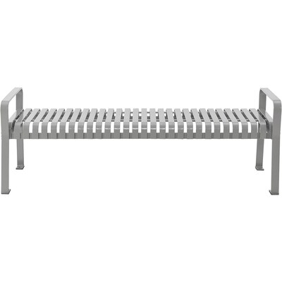 Global Industrial 6 Outdoor Bench, Backless, Vertical Steel Slat, Gray (262113GYKD)