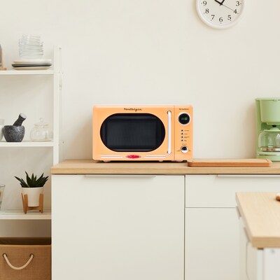 Nostalgia Retro 0.7 Cubic Foot Countertop Microwave, Orange (NRMO7OR6A)