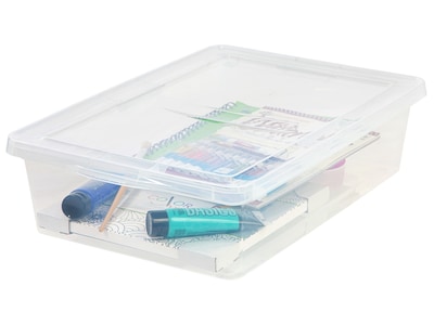 Iris 28 Qt. Storage Box with Snap Lid, Clear (500244)