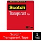 Scotch® Transparent Tape, 1/2" x 72 yds., 1/Roll (122592)