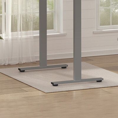 FlexiSpot ET155E 48"W Electric Rectangular Adjustable Standing Desk, White/Gray (4SPL-S09010065)