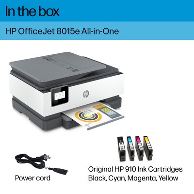 HP OfficeJet 8015e Wireless Color Inkjet Printer, All-In-One, Print, Scan, Copy (228F5A#B1H)