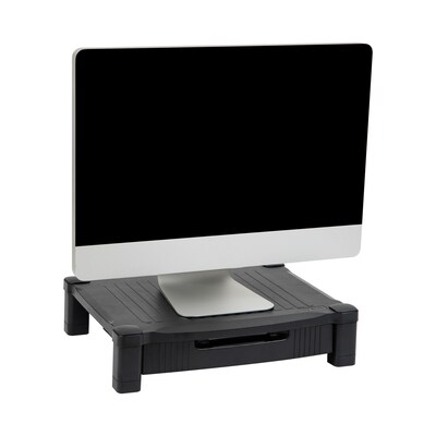 Mind Reader Monitor Stand Riser with Drawer Storage, Black (DRPLMONST-BLK)